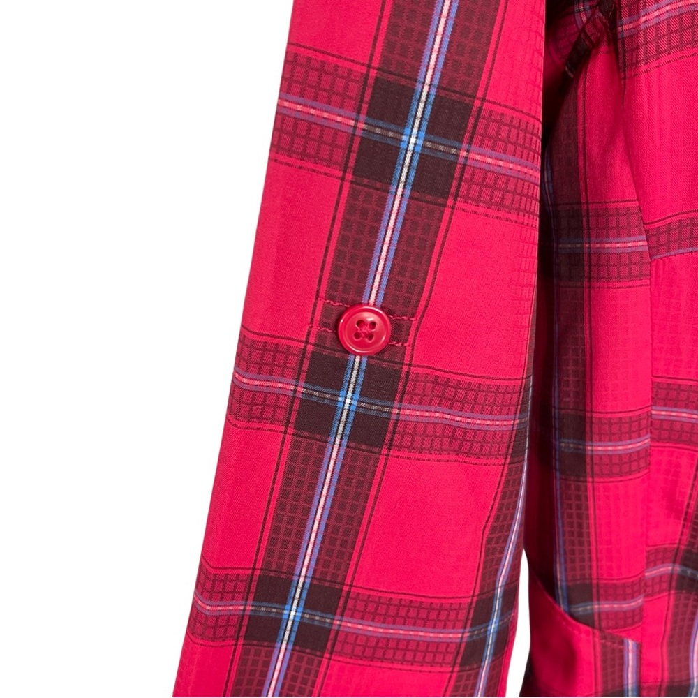 Columbia Omni-Shade Long Sleeve Plaid Shirt XL Red Zip Pocket Vented Back - Picture 5 of 11